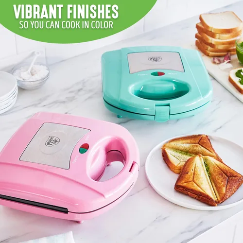 Miniatura 5 de GreenLife Sandwichera Eléctrica para Waffles, Tostadora, Prensa Panini con Placas Antiadherentes de Cerámica Saludables, Perfecta para Sándwiches