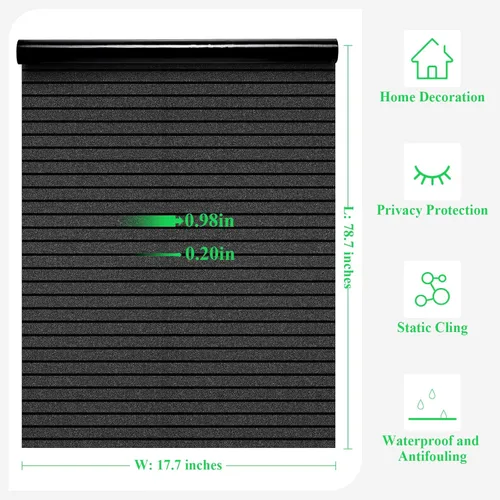 Miniatura 8 de Viseeko Película de tinte de ventana para el hogar, opacidad total, 100% bloqueo de luz, bloqueo UV, película de oscurecimiento de ventana