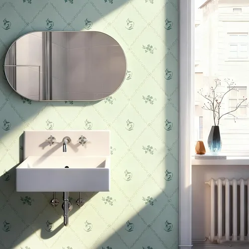 Miniatura 4 de Hopepak Papel pintado de despegar y pegar con rayas florales, papel pintado 17" x 78.7", papel de contacto con arco de flores verdes, papel pintado