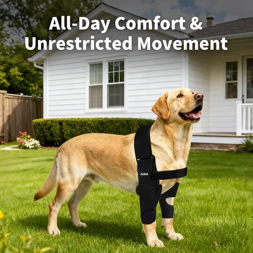 Miniatura 6 de Protector de codo para perro con correa de pecho desacoplada, transpirable, resistente a la abrasión, soporte de codo ajustable para higroma
