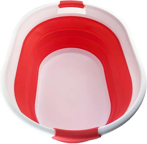SAMMART Cesta plegable de plástico para lavandería de 39L (10.3 galones), tina de lavado plegable, fácil almacenamiento y ahorro desplegable