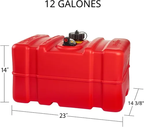 Miniatura 4 de Scepter Bote de gas marino portátil de 12 galones, tanque de combustible para barco de gran capacidad, tapa ventilada de 2 vías, indicador