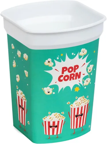 Miniatura 5 de Juego de 4 piezas de recipientes de plástico reutilizables para palomitas de maíz/tazas de palomitas de maíz para noche de cine - Fácil de limpiar