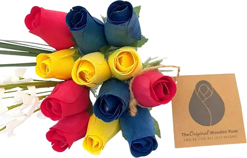 Miniatura 16 de Ramos originales de rosas de madera en 1, 2, o 3 docenas, Madera de abedul, 1 Docena