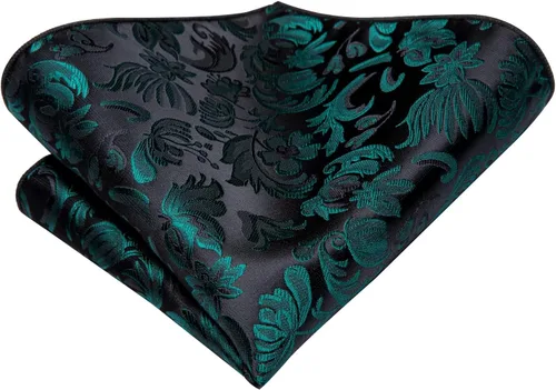 Miniatura 160 de Dubulle Corbata tejida de cachemira para hombre y gemelos de pañuelo para hombre, conjunto de gemelos para boda formal y negocios