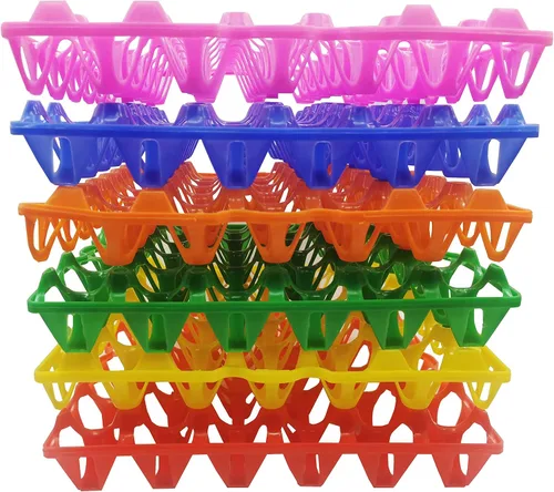 Miniatura 6 de Paquete de 6 bandejas de plástico para huevos de pollo para productos agrícolas, estantes para huevos, pato, 30 bandejas para poner huevos