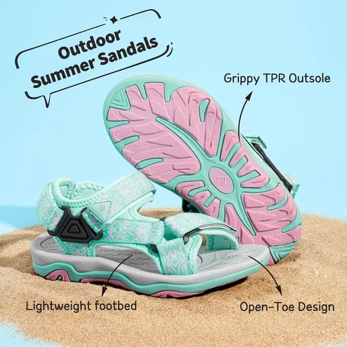 Miniatura 4 de DREAM PAIRS Sandalias de verano para niños, ligeras y ajustables (para niños y niñas, grandes y pequeños).