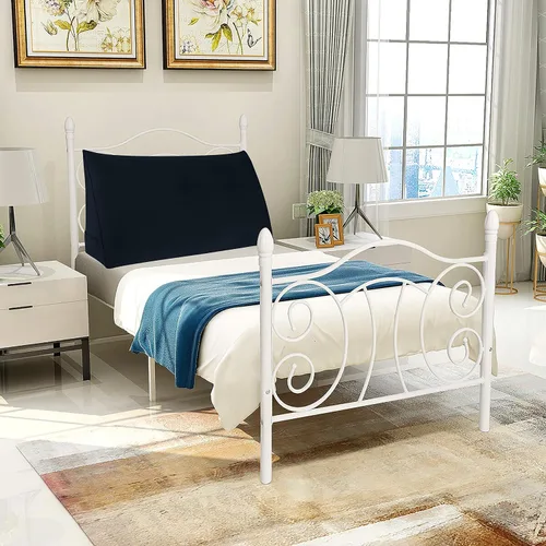 Miniatura 7 de WOWMAX Almohada de cuña para cabecera de cama de día, con funda extraíble, terciopelo negro, tamaño matrimonial