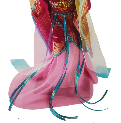 Miniatura 3 de Figura de seda de artesanía tradicional china coleccionable, adornos de personajes antiguos chinos para decoración del hogar (morado)