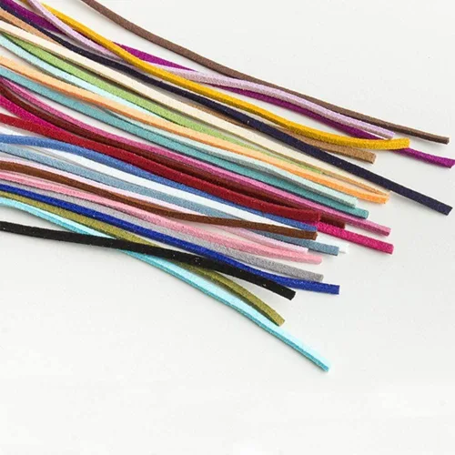 Miniatura 2 de ToBeIT Hilo de cuero plano de microfibra de 89 yardas para pulseras, collares, manualidades, joyería, manualidades, 89 yardas