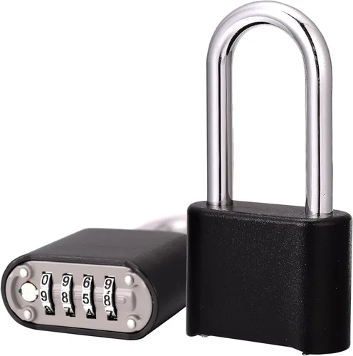 Miniatura 9 de V-Resourcing® Candado de combinación resistente de 4 dígitos para exteriores para casillero de gimnasio escolar, casillero deportivo, valla, caja