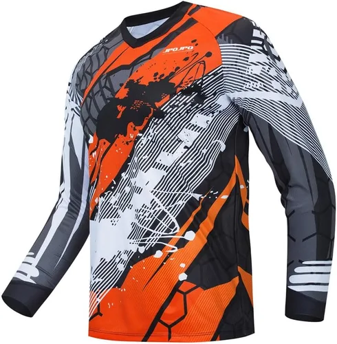 Hotlion Camiseta de ciclismo para hombre, manga larga, MTB Motocross, ropa de carreras todoterreno