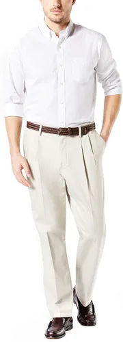 Miniatura 4 de Dockers Signature - Pantalones de algodón con ajuste clásico y plisados para hombre (tallas regulares y grandes y altas)