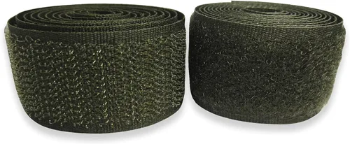 Cinta de velcro para coser de 1 pulgada de ancho, color verde Ranger, no adhesiva, 1 yarda de longitud, cinta de velcro de nailon color caqui, juego