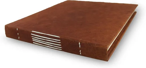 Miniatura 2 de Kathmandu Valley Co. Nepali Keeper Journal with Handmade Lokta Paper. Made in Nepal. (10x9 Inches, Terra Cotta)