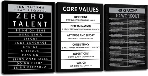 Miniatura 63 de Arte de Pared Motivacional 40 Razones para Entrenar 3 Piezas Pintura Impresión en Lienzo Decoración de Oficina Póster Mentalidad Millonaria