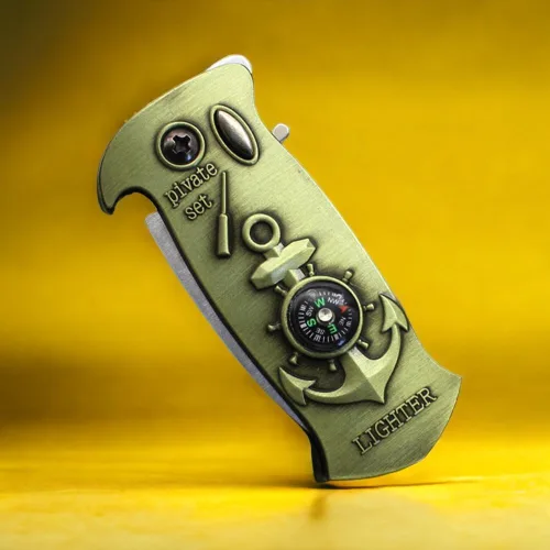 Miniatura 7 de Fun Compass - Encendedor multifuncional a prueba de viento, encendedor creativo de paso, encendedor de butano recargable, inflable, fresco, regalo