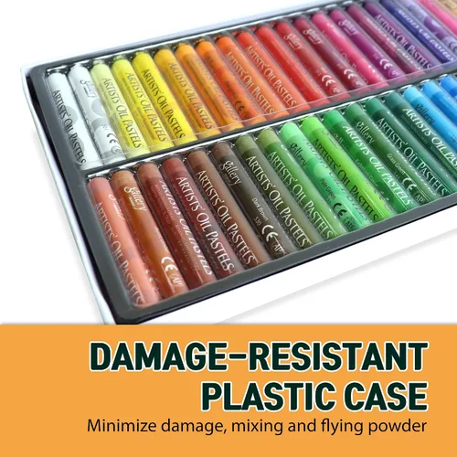 Miniatura 2 de HA SHI - Pasteles al óleo para artistas, 48 colores + 2 50 oil pastel sticks (48 colors + extra black & white). Creamy, blendable color that mixes