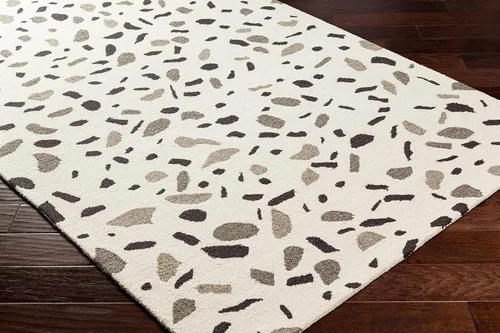 Miniatura 3 de Hauteloom Sala - Alfombra de lana para sala de estar, dormitorio, rosa, negro, gris, 2 x 3 pies