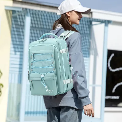 Miniatura 2 de AO ALI VICTORY Mochila de viaje para mujeres y hombres de 15.6 pulgadas para laptop, mochila de transporte, mochila grande para universidad, Verde