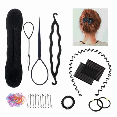 Miniatura 7 de TopDirect Cabeza de maniquí, 29 pulgadas, cabeza de maniquí de cabello, muñeca con pelo sintético, práctica de cosmetología, peinado, entrenamiento