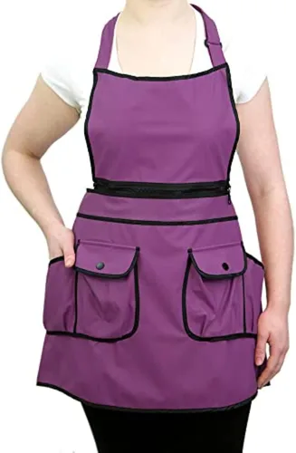 Miniatura 16 de CHARLENE Courtney Convertible Zip Delantal #9044 Frambuesa/Negro
