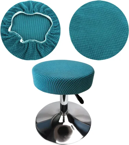Miniatura 24 de Funda de taburete redonda de 12 a 16 pulgadas, fundas de asiento redondas para taburetes de bar, tela de lujo elástica, lavable de jacquard a prueba