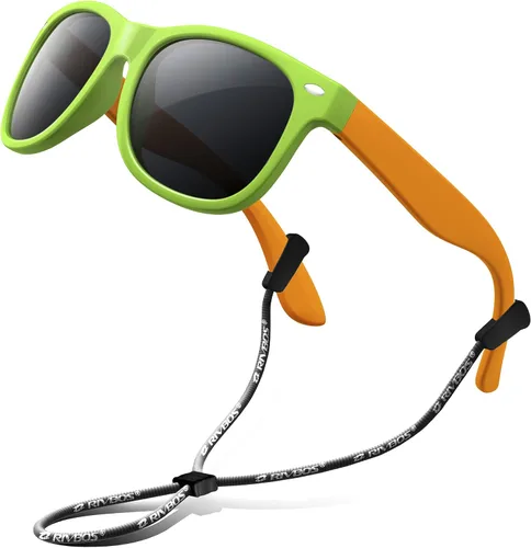 Lentes de sol de goma Rivbos RBK004, flexibles, para niños lentes para bebés y niños de 3-10 (vidrio espejado disponible).