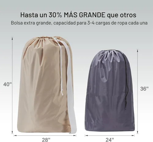 Miniatura 3 de HOMEST Bolsa de Lavandería de Nylon XL con Correa, Organizador Grande de Ropa Sucia, Se Ajusta Fácilmente a un Cesto o Canasta de Lavandería, Puede