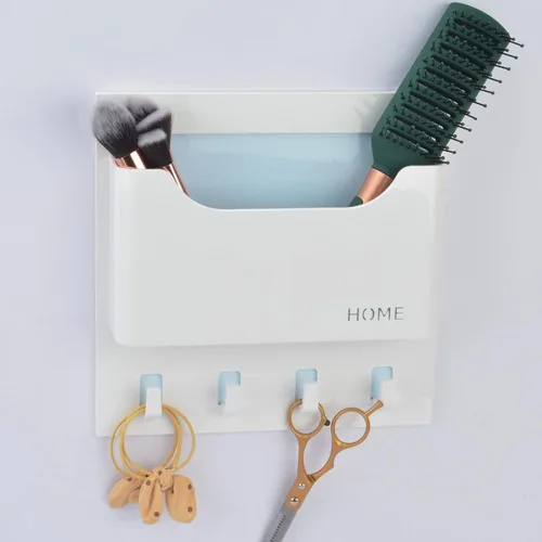Miniatura 6 de Organizador de mesita de noche, adhesivo para colgar en la pared, estante flotante para entrada, correo/llaves, bueno para el hogar, dormitorio