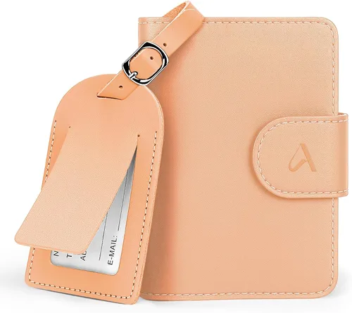 Miniatura 14 de ALLIVE Soporte para pasaporte para viajes, soporte para pasaporte Rfid para mujeres y hombres, funda de pasaporte de cuero genuino para viaje