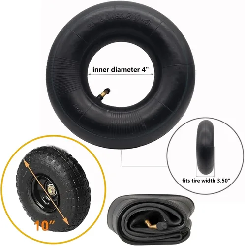 Miniatura 2 de 4.10/3.50-4 Tubos 4.10 3.50-4 Cámara de aire para neumáticos resistente de mano, triciclo eléctrico, carretillas, carritos de una rueda, cortacésped
