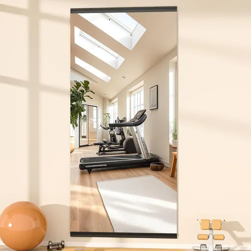 Miniatura 22 de Hasipu 3 piezas de espejos para gimnasio en casa de 48''x24'', espejos grandes de cuerpo entero montados en la pared para yoga, baile, fitness