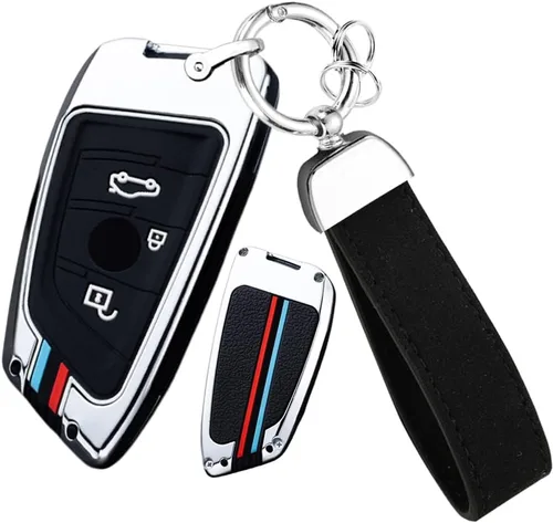 Miniatura 8 de ontto Funda para llave BMW con llavero para accesorios de la serie 1, 2, 5, 7, M, X1, X4, X5, X6, F15, F16, F48