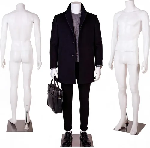 Miniatura 8 de Maniquí de cuerpo completo masculino – Soporte de maniquí con base de metal Pantalla de forma de vestido desmontable, modelo de vestido ajustable