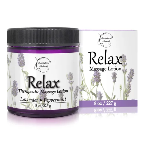 Loción de masaje terapéutico Relax – Todo natural enriquecido con aceites esenciales de lavanda y menta, perfecto para terapia de masaje, crema de