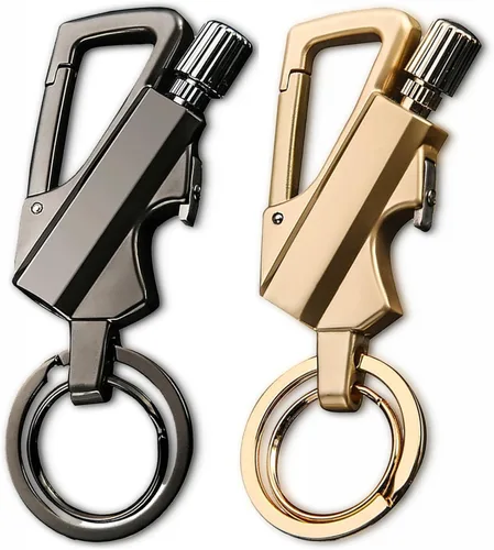 Miniatura 7 de Encendedor permanente con llavero multiherramienta, abrebotellas, portátil, ligero (negro)