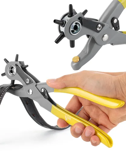 Miniatura 10 de UNCO- Herramienta de perforación de cuero para perforación, 5/64", 3/32", 7/64", 1/8", 5/32", 3/16" 6 Different Hole Sizes, Durable Hole Punch for