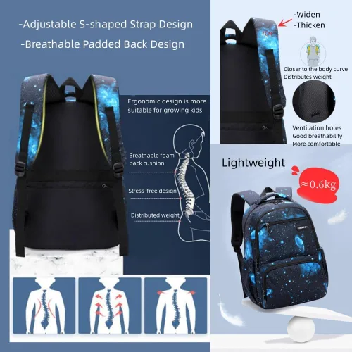 Miniatura 5 de Mochila de MITOWERMI para niños, mochila para niños y niñas, mochila escolar para niños de primaria, mochila para niños, mochilas para niños