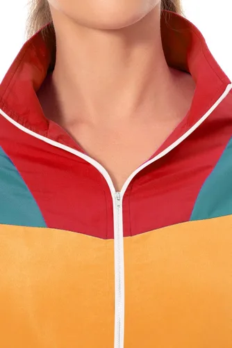 Miniatura 11 de Conjunto de traje de pista de bloque de color de los años 80, rompevientos de manga larga de los años 90, traje deportivo casual para mujer