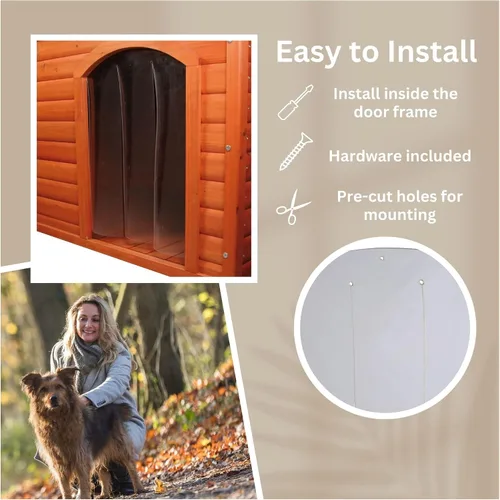 Miniatura 4 de Trixie Productos para mascotas Puerta de plástico para Caseta de perro de techo plano , plástico claro