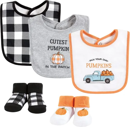 Miniatura 82 de Hudson Baby Conjunto de babero y calcetines unisex de algodón para bebé