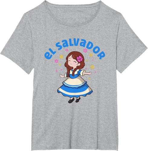Miniatura 57 de Camiseta de mujer hispana con bandera salvadoreña de El Salvador Orgullosa, Negro