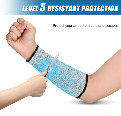 Miniatura 2 de 2 pares de mangas resistentes a los cortes, protección de brazo de nivel 5, fundas protectoras de seguridad, protectores de brazos para hombres