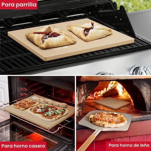 Miniatura 4 de Unicook Piedra de Pizza Grande para Horno de 20 Pulgadas, Piedra Rectangular para Hornear de 20" x 13.5" x 0.67", Bandeja para Pan de Cordierita