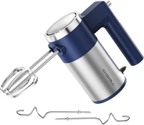 Miniatura 9 de Potente batidora de mano de 600W, batidora de mano eléctrica de 5 velocidades para hornear, ligera con 2 batidores de mano de acero inoxidable y 2