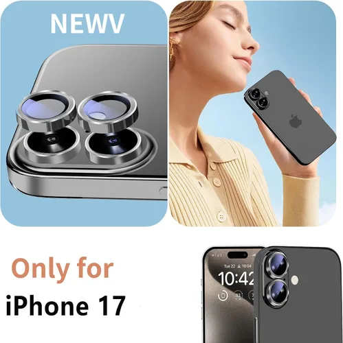 Miniatura 5 de Paquete de 2X2 Protector de Lente de Cámara para iPhone 17, iPhone 16 Plus/ 16 Protector de Pantalla de Lente de Vidrio Templado Cubierta de Cámara