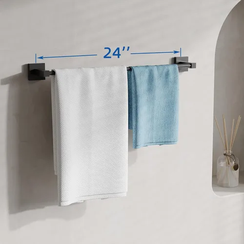 Miniatura 2 de RUACQ Barra de Toallas de 24 Pulgadas, Toalleros para Baño, Soporte de Toallas de Acero Inoxidable 304 Montado en Pared, Barra de Toallas para Baño