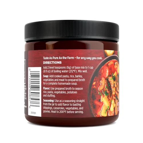 Miniatura 2 de Orrington Farms Base de caldo con sabor a carne, caldo granulado con sabor a carne, uso versátil, sazone al gusto, fácil de almacenar, frasco de 12
