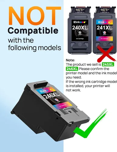 Miniatura 7 de E-Z Ink - Cartucho de tinta de repuesto 245XL para Canon 245XL tinta negra 245XL PG-245XL Compatible con cartuchos de tinta para impresoras Canon